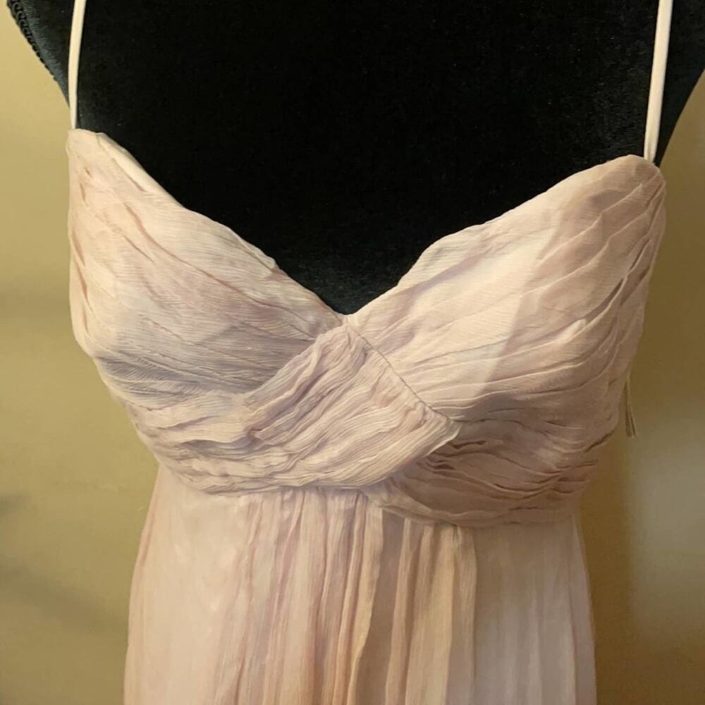 Amsale crinkle chiffon 100% silk gown NWT - Picture 11 of 16
